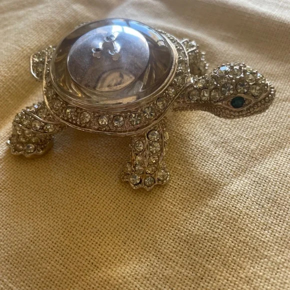 L’Objet Gold Plated Jeweled Turtle Salt and Pepper Shakers